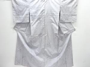 未使用品　仕立て上がり　蘭模様織出し本場白大島紬着物